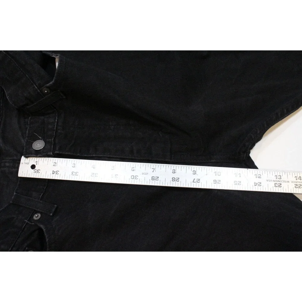Levis 514 Jeans Mens 36x30 Black Straight Mid‎ Rise Dark Wash Denim